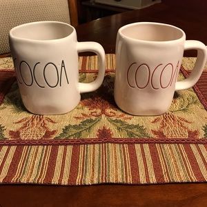 Two Rae Dunn Cocoa Coffee Mugs